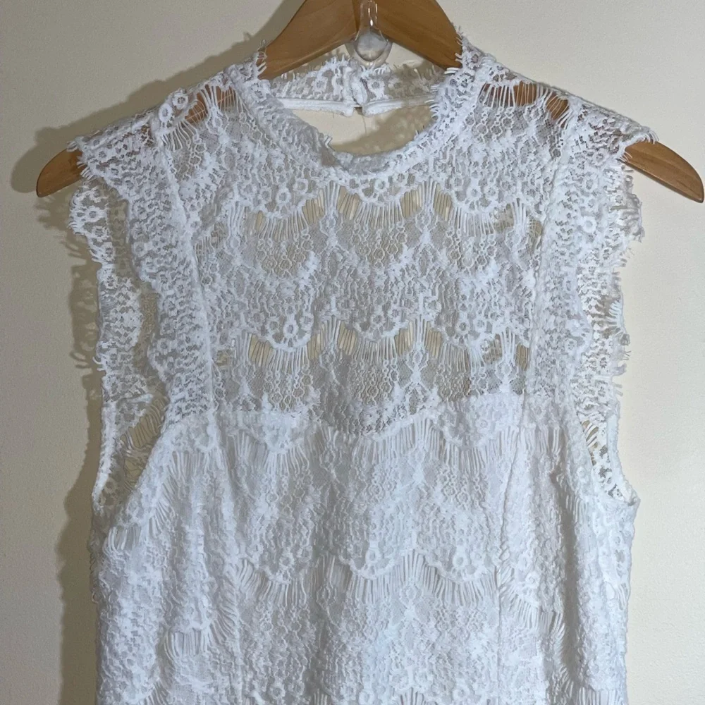 Free People Cora Daydreamer Lace Dress in White Sz. Large NWT
